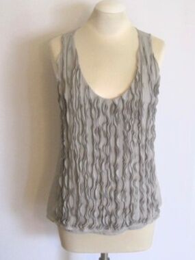 Vintage Burberry Silk Frilled Top